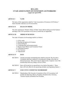 BYLAWS UTAH ASSOCIATION OF EXTENSION 4-H WORKERS