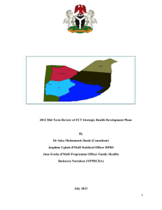 2012 Mid Term Review of FCT Strategic Health Development Plans By