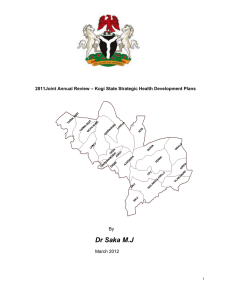Dr Saka M.J  – Kogi State Strategic Health Development Plans