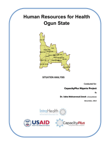 Human Resources for Health Ogun State  SITUATION ANALYSIS