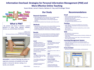 Information Overload: Strategies for Personal Information Management (PIM) and