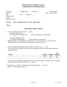 Department of Computer Science Undergraduate Exit Questionnaire