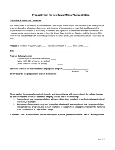 Proposal Form for New Major/Minor/Concentration