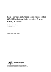 Late Permian palynozones and associated CA-IDTIMS dated tuffs from the Bowen