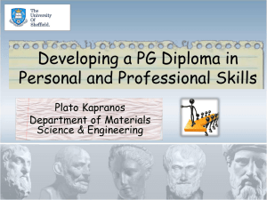 Developing a PG Diploma in Personal and Professional Skills Plato Kapranos