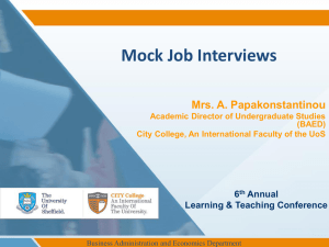 Mock Job Interviews Mrs. A. Papakonstantinou 6 Annual