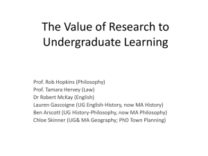 The Value of Research to Undergraduate Learning
