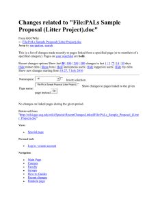 Changes related to &#34;File:PALs Sample Proposal (Litter Project).doc&#34;