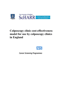 Colposcopy clinic cost-effectiveness model for use by colposcopy clinics in England