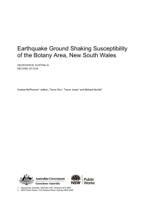 Earthquake Ground Shaking Susceptibility of the Botany Area, New South Wales