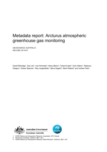 Metadata report: Arcturus atmospheric greenhouse gas monitoring