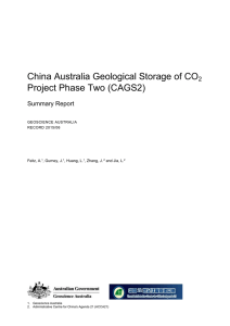 China Australia Geological Storage of CO  Project Phase Two (CAGS2) 2