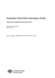 Australian Flood Risk Information Portal Data Entry Guidelines November 2014