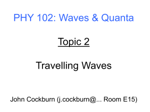 PHY 102: Waves &amp; Quanta Topic 2 Travelling Waves