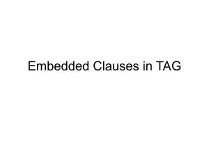 Embedded Clauses in TAG