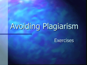 Avoiding Plagiarism Exercises