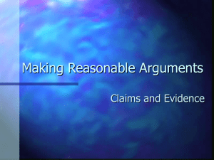 Making Reasonable Arguments Claims and Evidence