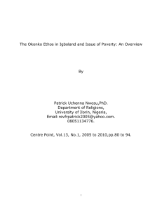 The Okonko Ethos in Igboland and Issue of Poverty: An... By Patrick Uchenna Nwosu,PhD.