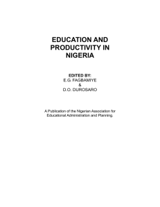 EDUCATION AND PRODUCTIVITY IN NIGERIA