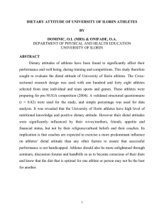 DIETARY ATTITUDE OF UNIVERSITY OF ILORIN ATHLETES BY