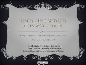 SOMETHING WIDGET THIS WAY COMES on Graduate Student Research