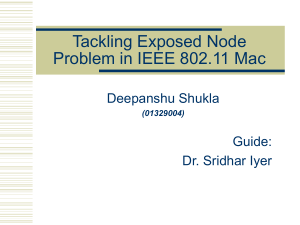 Tackling Exposed Node Problem in IEEE 802.11 Mac Deepanshu Shukla Guide: