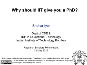 Why should IIT give you a PhD? Sridhar Iyer