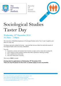 Sociological Studies Taster Day Wednesday 10 December 2014