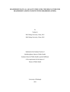 READMISSION RATE AS A QUALITY INDICATOR: THE RISK FACTORS FOR