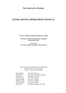 SCUBA DIVING OPERATIONS MANUAL The University of Sydney