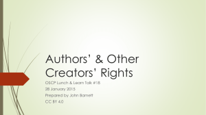 Authors’ &amp; Other Creators’ Rights OSCP Lunch &amp; Learn Talk #18