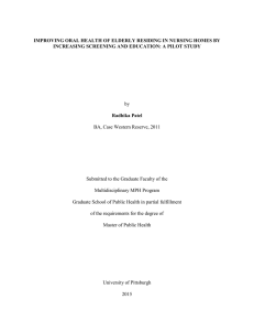 IMPROVING ORAL HEALTH OF ELDERLY RESIDING IN NURSING HOMES BY