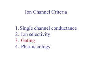 Ion Channel Criteria 1. Single channel conductance 2. Ion selectivity 4. Pharmacology