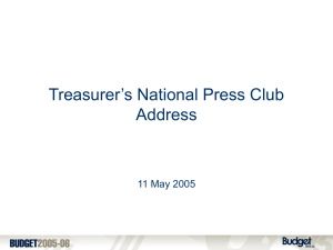 Treasurer’s National Press Club Address 11 May 2005