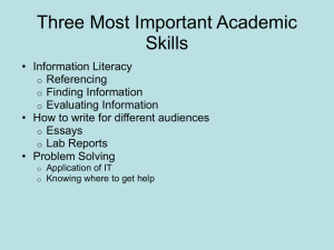 Three Most Important Academic Skills