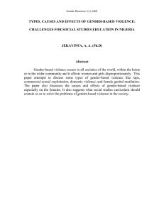 TYPES, CAUSES AND EFFECTS OF GENDER-BASED VIOLENCE: