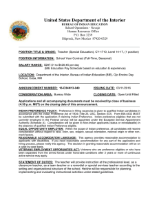 United States Department of the Interior  School Operations - Navajo