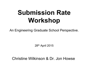 Submission Rate Workshop Christine Wilkinson &amp; Dr. Jon Howse