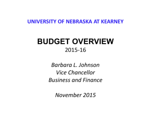 BUDGET OVERVIEW 2015-16 Barbara L. Johnson Vice Chancellor