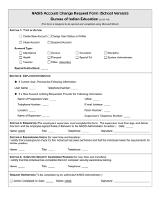 NASIS Account Change Request Form (School Version) Bureau of Indian Education