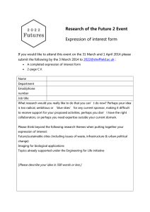 Research of the Future 2 Event Expression of interest form to