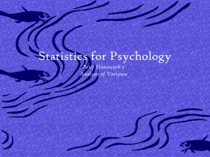 Statistics for Psychology Brief Homework 5 Analysis of Variance