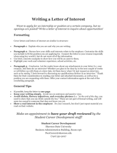 Writing a Letter of Interest