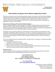 Seita Scholars Program Career Mentor Application Packet