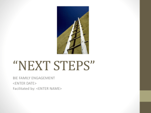 “NEXT STEPS” BIE FAMILY ENGAGEMENT &lt;ENTER DATE&gt; Facilitated by: &lt;ENTER NAME&gt;