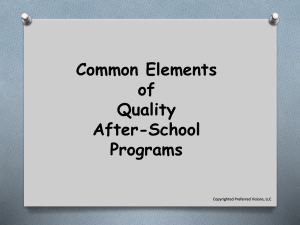 Common Elements of Quality After-School
