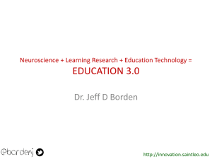 EDUCATION 3.0 Dr. Jeff D Borden