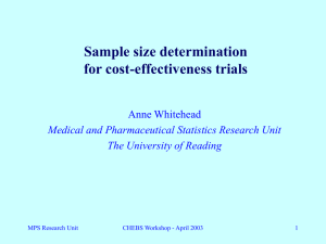 Sample size determination for cost-effectiveness trials Anne Whitehead