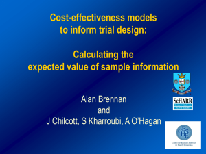 Cost-effectiveness models to inform trial design: Calculating the expected value of sample information
