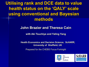 Utilising rank and DCE data to value using conventional and Bayesian methods